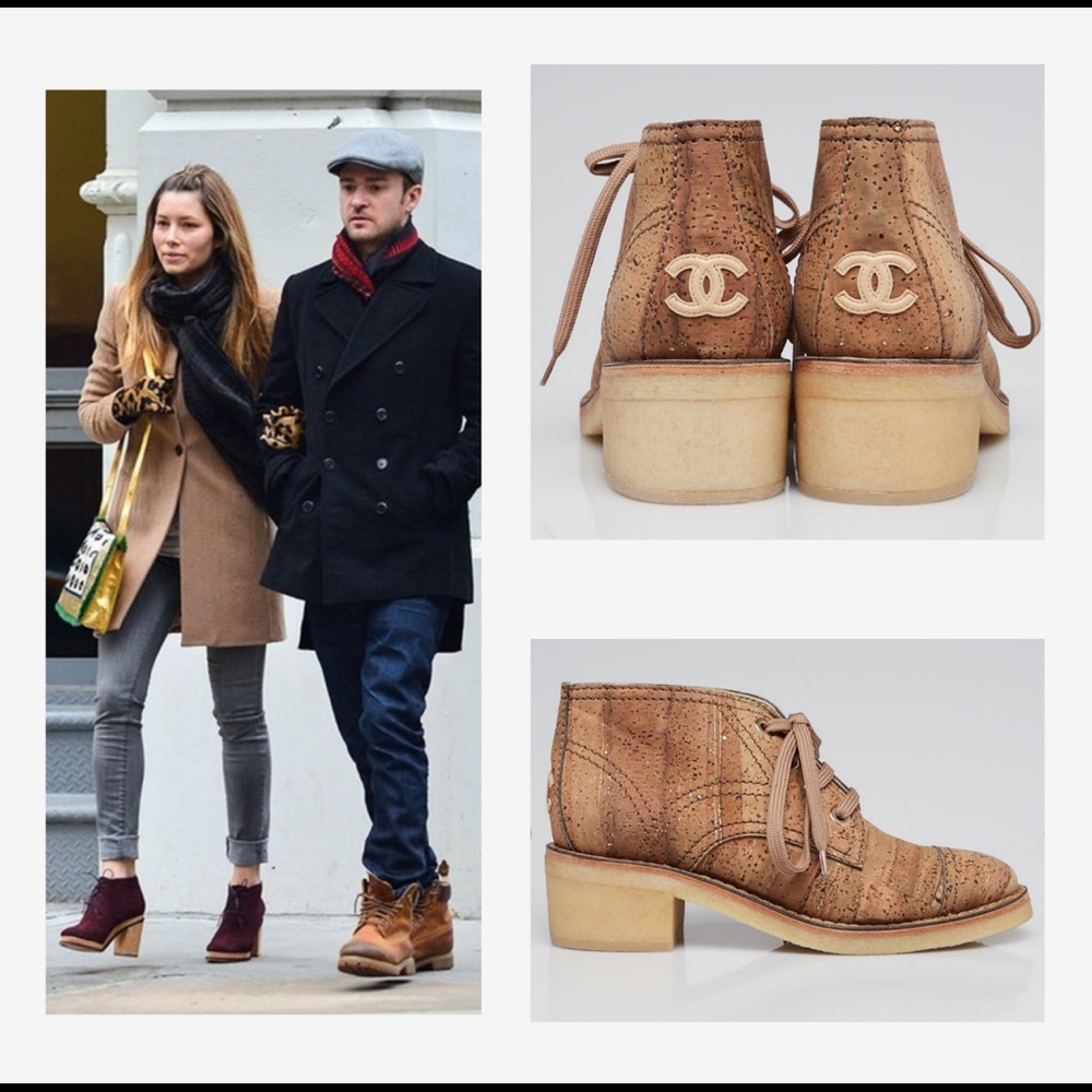Chanel Cork booties